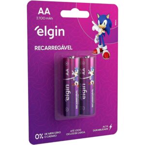 Pilha Recarregável Aa 2700mah com 2 unidades