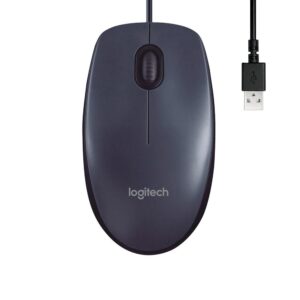 Mouse com fio USB Logitech M90 com Design Ambidestro